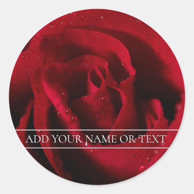 "ROTE ROSE" UMSCHLAG AUFKLEBER STICKER (Vorderseite)