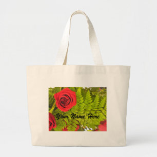 Rote Rose und Farn *personalize* TASCHE