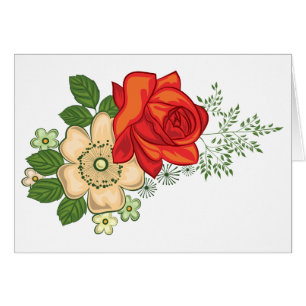 Rote Rose und Gänseblümchen
