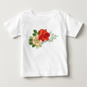 Rote Rose und Gänseblümchen Baby T-shirt