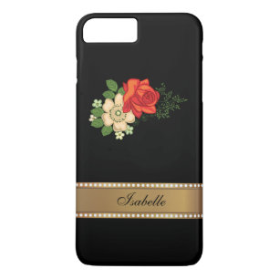 Rote Rose und Gänseblümchen Gold personalisierter Case-Mate iPhone Hülle