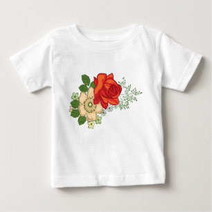 Rote Rose und Milchprodukte Baby T-shirt