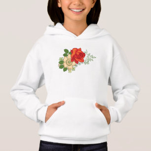 Rote Rose und Milchprodukte Hoodie