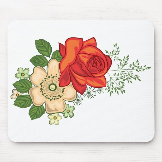 Rote Rose und Milchprodukte Mousepad (Vorne)
