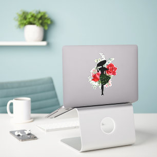 Rote Rose und Mode individuell Aufkleber