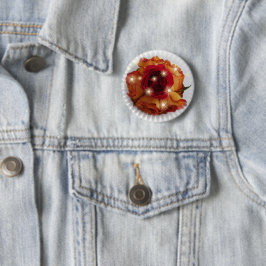 Rote Rose und Orangen und Gelb Button