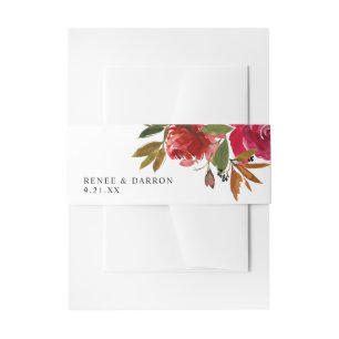 Rote Rose und Rosa Blumen Einladungsbanderole