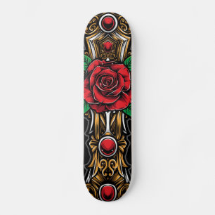 Rote Rose und Rubys Skateboard