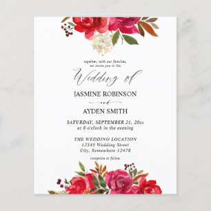 Rote Rose und Weiße Blüte 3 Hochzeiten Flyer