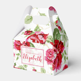 Rote Rose und weiße Druckvorschubbox Geschenkschachtel