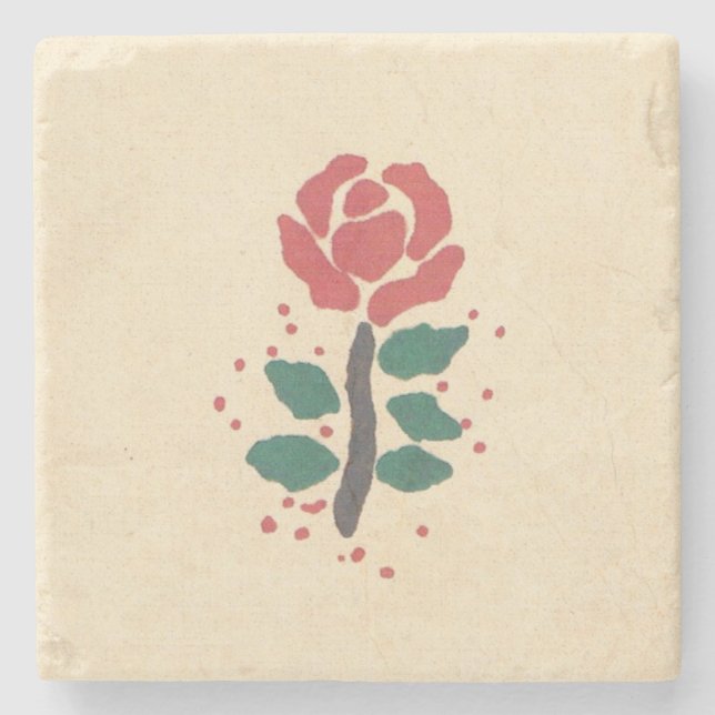 ROTE ROSE UNTERSETZER (Vorderseite)