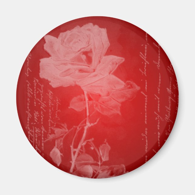Rote Rose Valentine Magnet (Vorne)