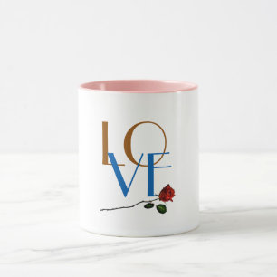 Rote Rose Valentine Tasse - Niedliche Liebe Kaffee