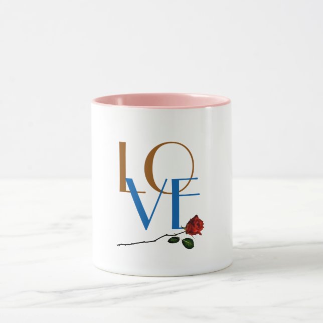 Rote Rose Valentine Tasse - Niedliche Liebe Kaffee (Zentrum)