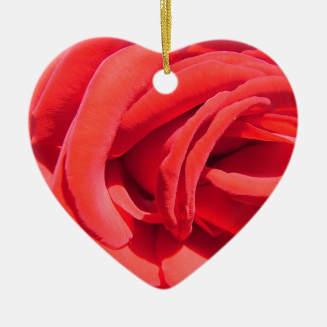 Rote Rose Valentinschmuck. Keramikornament (Vorne)