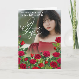Rote Rose Valentinstag Benutzerdefinierter Text Ic Karte