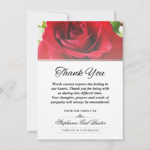 Rote Rose Vielen Dank Beileid Worte Dankeskarte