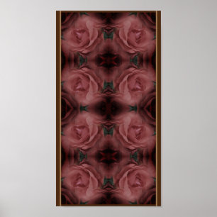 Rote Rose Vintage-Abstraktes Muster Poster