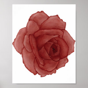 Rote Rose Wasserfarbe gegenüber rechtes Poster