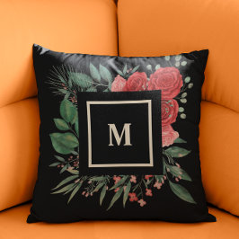 Rote Rose Wasserfarbenes Blumenmuster Kissen