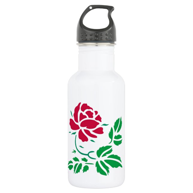 Rote Rose Wasserflasche (Vorderseite)