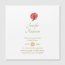 Rote Rose Watercolor Gold Brautparty