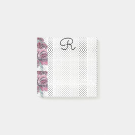 Rote Rose Watercolor Womans Initial Post It Notes Post-it Klebezettel