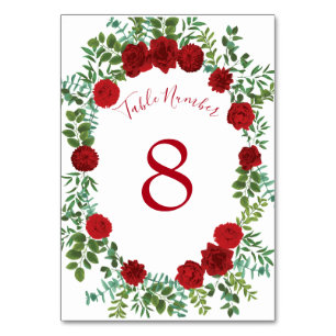 Rote Rose Wedding Elegant Classic Tischnummer