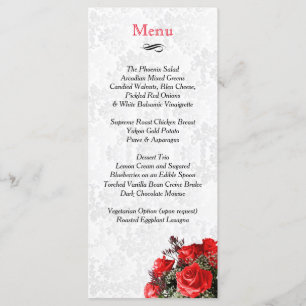 Rote Rose Wedding - Menü Menükarte