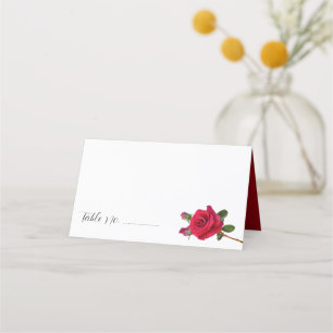 Rote Rose Wedding Place Escort Karten Stehend