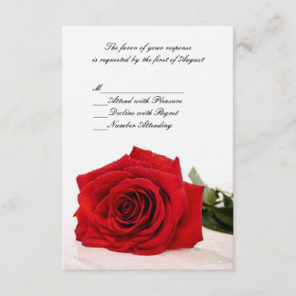 Rote Rose Wedding RSVP Card Karte