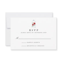 Rote Rose Wedding RSVP Cards