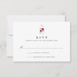 Rote Rose Wedding RSVP Cards Karte