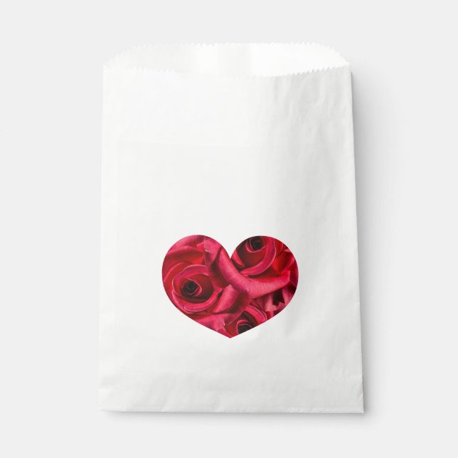Rote Rose Weg Blume Garland Geschenktütchen (Vorderseite)