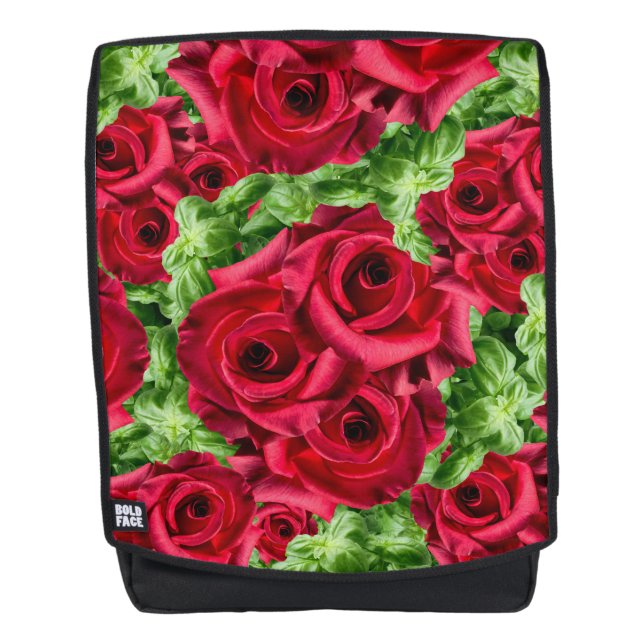 Rote Rose Weg Blume Garland Rucksack (Vorderseite)