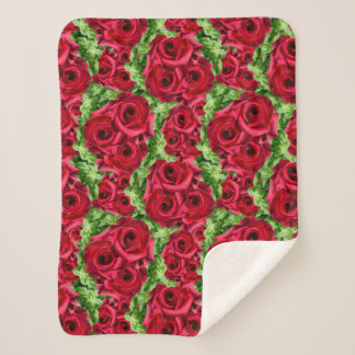 Rote Rose Weg Blume Garland Sherpadecke
