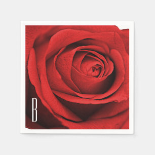 Rote Rose Weiße (Jede Farbe) Rustikale Glamour-Mon Serviette