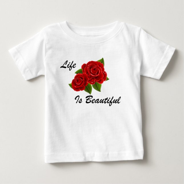 Rote Rose White Baby T-shirt (Vorderseite)