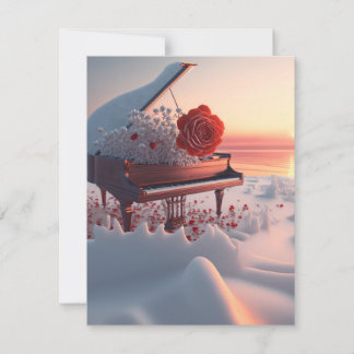 Rote Rose Winter Grand Piano