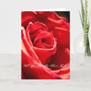Rote Rose, wirst du mein Blumenmädchen sein? Einladung