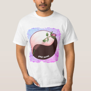 Rote Rose Yin Yang Hochzeit T - Shirt