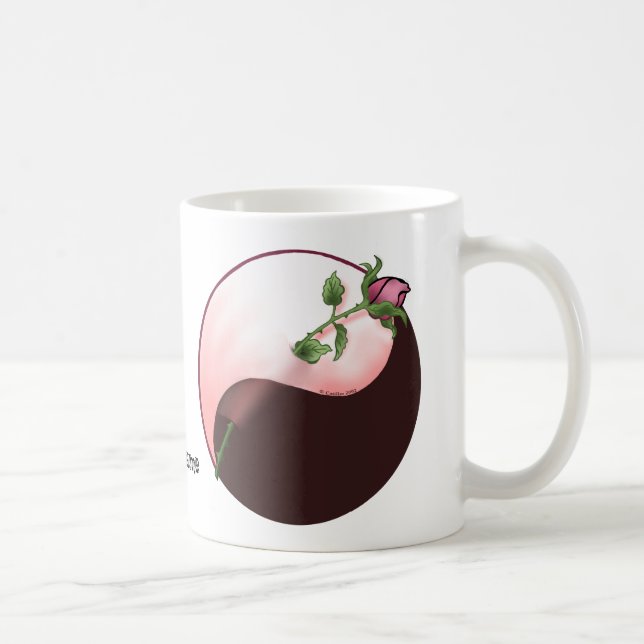 Rote Rose Yin-Yang-Tasse Kaffeetasse (Rechts)