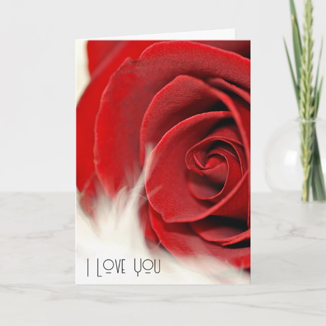 Rote Rose zum Jahrestag Karte (Vorderseite)