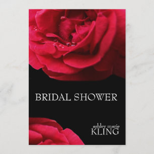 Rote Rose zum Schwarzen Hintergrund Einladung