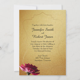 Rote Rose zur Einladung von Goldhochzeiten