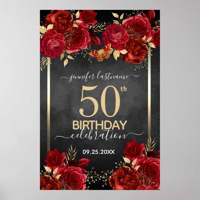 Rote Rosen 50. Geburtstag großes Format  Poster (Vorne)