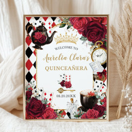 Rote Rosen Alice im Wunderland Quinceañera Poster