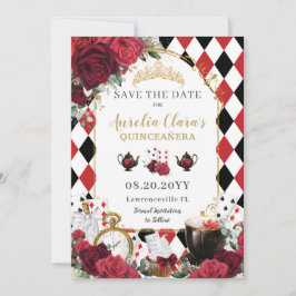 Rote Rosen Alice im Wunderland Quinceañera Save The Date