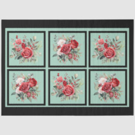 Rote Rosen als Dekoupage Seidenpapier