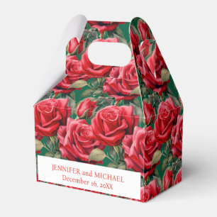 Rote Rosen Aquarell Geschenkboxen Geschenkschachtel